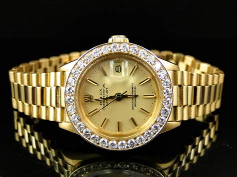 rolex watch woman gold|previously owned ladies Rolex watches.